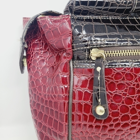Samantha Brown | Red Faux Leather Crocodile Print Travel Bag (One Size) - Picture 4 of 16